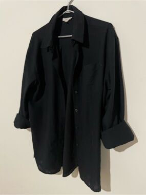 Women’s Black Button-Up Blouse